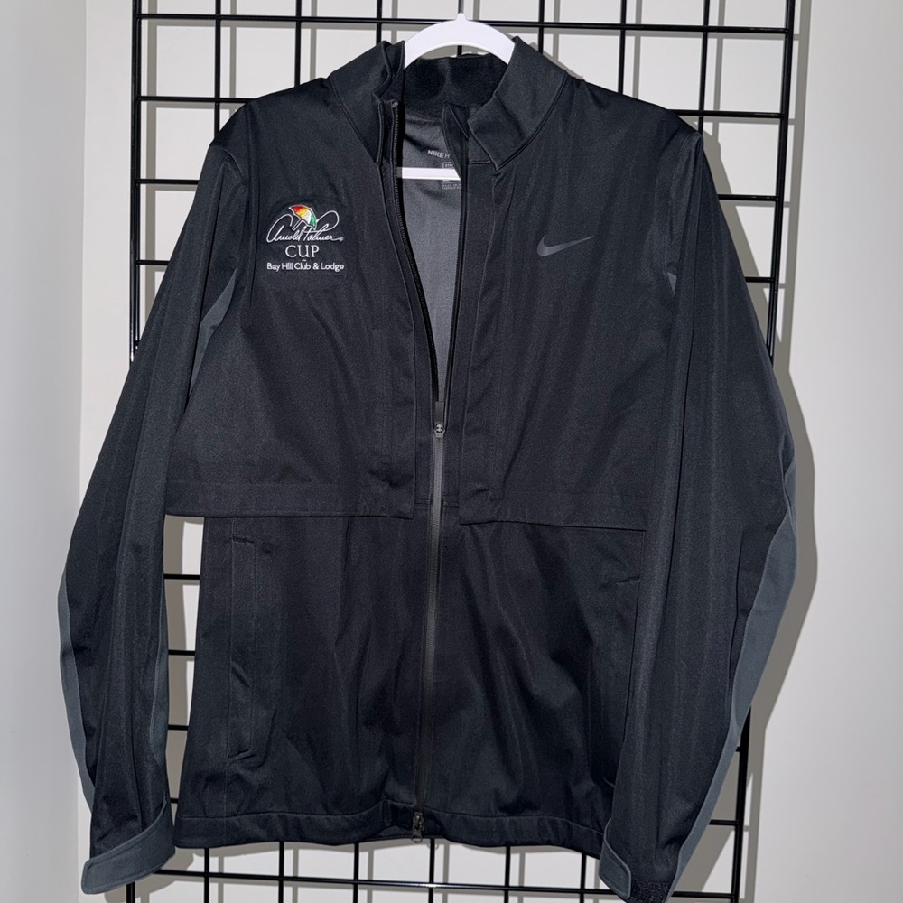 Nike Black Raincoat with Embroidered Details